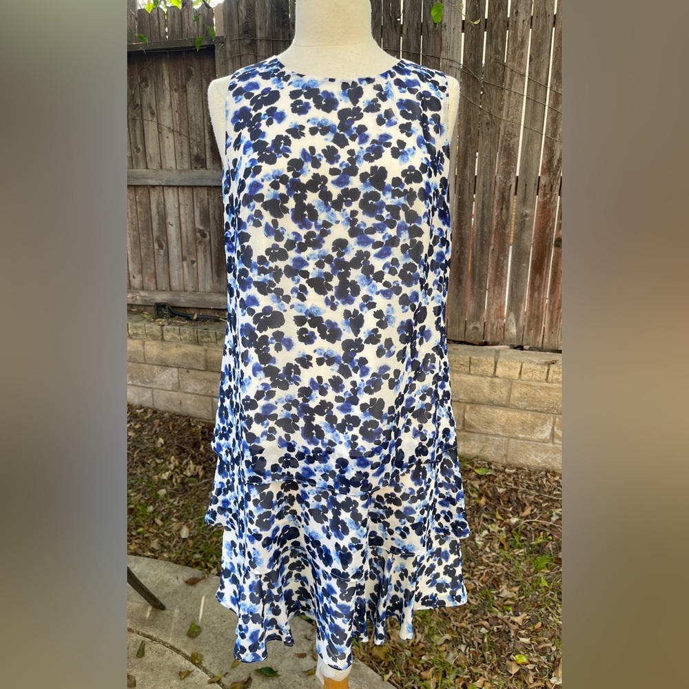 Ralph Lauren Blue and White Floral raffle dress